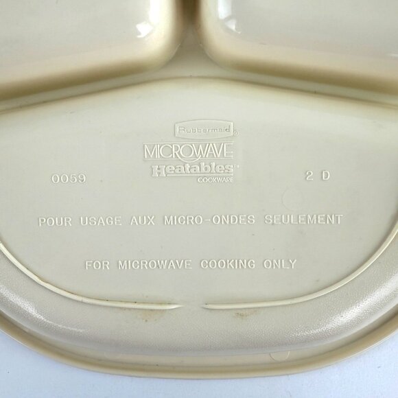 Rubbermaid Microwave Heatables Cookware 0059 Almond with Sheer Lid Vintage - Picture 5 of 9